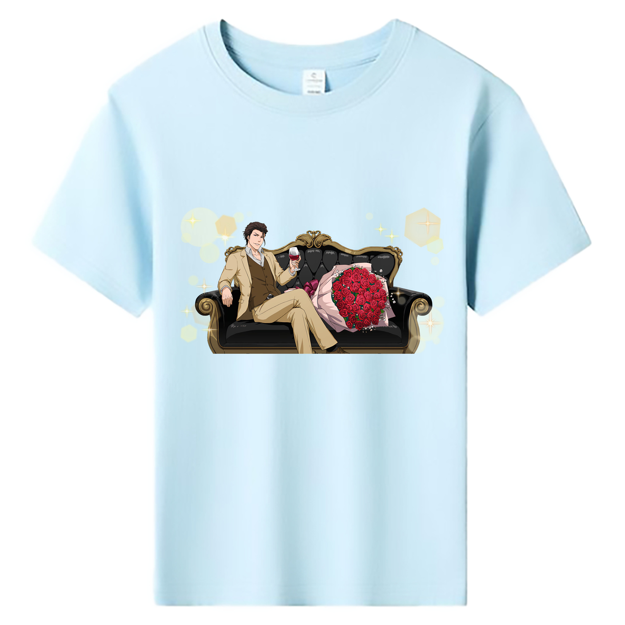 （画像用） ブリーチ 藍染 惣右介（あいぜん そうすけ） BLEACH Aizen Sousuke 綿100％キッズTシャツ（フロントプリント）